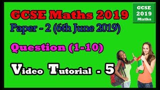 GCSE Maths Edexcel Higher paper 2 Q1Q10  6th of June 2019 [upl. by Leonanie]