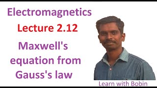 Maxwells equation derived from Gausss law [upl. by Ammeg315]