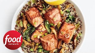 Teriyaki Salmon Quinoa Bowls  Food Network [upl. by Nnalorac]