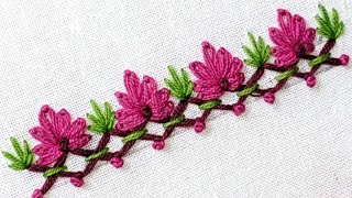 Gorgeous Attractive Simple Border Line Stitch for Beginners Hand Embroidery Tricking Design ampIdea [upl. by Moneta]