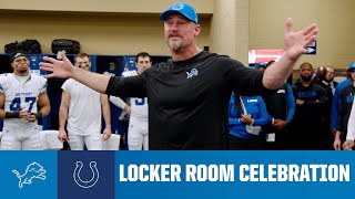 Lions at Colts postgame locker room celebration [upl. by Leeland]