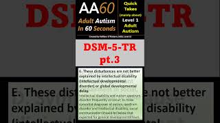 DSM5TR Autism Criteria pt 3 of 3 AA60 008 shorts autism [upl. by Depoliti]