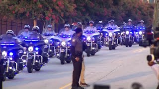 Trumps motorcade makes its way through Atlanta for his surrender for GA elections charges [upl. by Nesnej868]