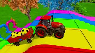 CLAAS vs LAMBORGHINI vs DEUTZ FAHR vs FENDT TRACTORS BATTLE WITH SHEEPS  Farming Simulator 22 [upl. by Moscow655]