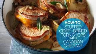 How to make Stuffed CiderBrined Pork Chops With Canadian Cheddar  Canadian Living [upl. by Nae]