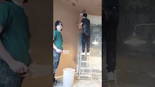 The plastering satisfying skimming skimmer trademan tradie construction drywall builder [upl. by Danby575]