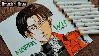 How to Draw Levi Ackerman  Mappa vs Wit Studio Anime Art Style Comparaison  Attack on Titan [upl. by Muhammad235]