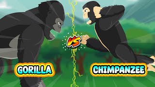 Gorilla vs Chimpanzee  Gorilla vs Animals Level Challenge S1  Animal Animation [upl. by Junieta]