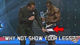 Arnold asks Mens Physique Winner quot Why Not Show Your Legsquot [upl. by Holofernes]