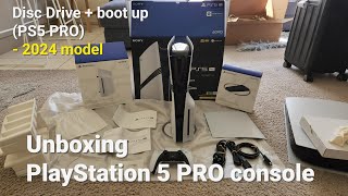 Unboxing PlayStation 5 PRO console Disc Drive  boot up PS5 PRO  2024  PT1 [upl. by Yror]