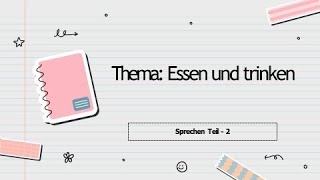 Thema Essen und trinken A1 Sprechen Teil  2 W Fragen  Deutsch a1german wfragen sprechen [upl. by Emyle637]