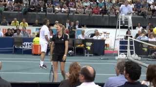 Henri Leconteamp Steffi Graf vs Andre Agassi amp Mansour Bahrami Henri dancing on court [upl. by Kaasi662]