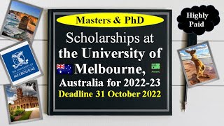 Scholarships at the University of Melbourne Australia for 202223 australia [upl. by Seibold339]