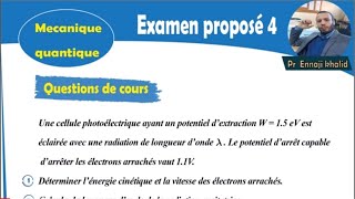 Examen proposé 4 Mécanique quantique énoncé [upl. by Akem695]