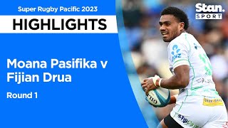 Moana Pasifika v Fijian Drua Highlights  Round 1  Super Rugby Pacific 2023 [upl. by Akkimat]