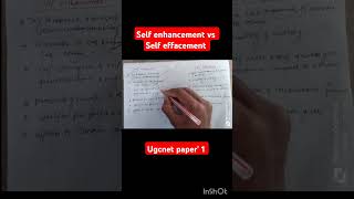 Self enhancement vs self effacement shortvideo shortsviral shortsfeed ugcnet netjrfpaper1 [upl. by Idolla966]