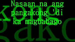 Nasaan ang pangako LYRICS by Roger Mendoza [upl. by Aiuhsoj928]