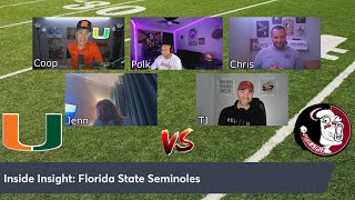 Miami Hurricanes INSIDE INSIGHT Show  Florida State Seminoles HATE Week [upl. by Umeh]