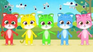 FAMILIA DEDO con Gatas de colores 😻🌈 La Familia Gato 😺 Canciones para niños [upl. by Euqinmod]