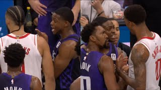 DeAaron Fox gets into it with Dillon Brooks and Jabari after saying he flopped [upl. by Lyssa]