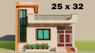 दो भाइयो के लिए मकान का नक्शा 3D 25 by 32 parking house plan25x32 makan ka naksha3D house map [upl. by Ahsitahs86]