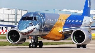 Profit Hunter   SHARK  PRZGQ  Embraer E190E2 at Manchester Airport  25092018 [upl. by Ongun]