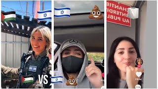 Israël vs Palestine une policière provoque les palestiniens sur TikTok [upl. by Ahsilek227]