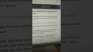 Binance Deposit Address Expiring  Binance Latest News Alert [upl. by Zechariah44]