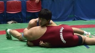 Freestyle Wrestling レスリング  Doshisha vs Fukuoka University PIN [upl. by Katleen]