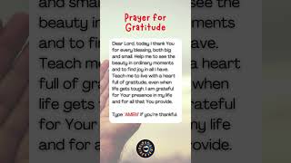 Prayer for gratitude gratitude thankfulheart blessingsfromgod [upl. by Crudden]