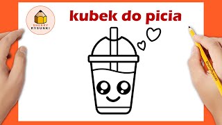 Jak narysować kubek do picia kawaii  Łatwe Rysunki [upl. by Nilved635]