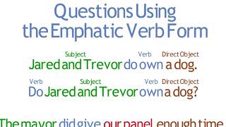 Lesson 04 Questions Using the Emphatic Verb Form [upl. by Htide]