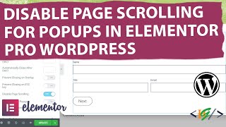 How to Disable Page Scrolling for Popup in Elementor Pro WordPress [upl. by Witte]