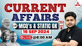 16th Sep Current Affairs 2024  Current Affairs for State PCS  MCQs amp Static GK  By Aman Sir [upl. by Lacey]