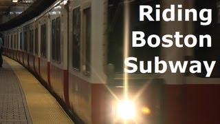 Riding Boston Subway  MBTA redline  Harvard SquareKendall SquareCharles MGH [upl. by Aicenra]