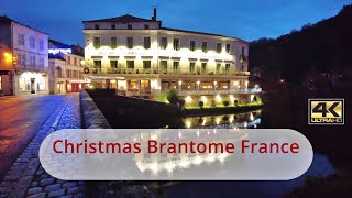 A French Christmas Small Village of Brantome France in Lights [upl. by Yahsel672]