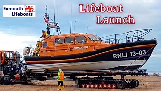 EXMOUTH RNLI SHANNON CLASS LIFEBOAT LAUNCH [upl. by Garlanda225]