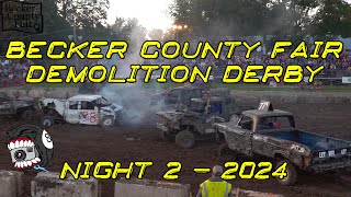 Becker County Fair  Demolition Derby  Day 2 [upl. by Retsev]