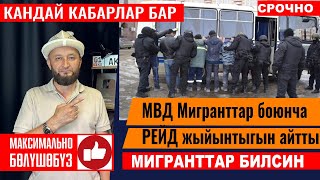 МВД ⚡️ Мигрант РЕЙД жыйынтык⚡️ Мыйзам дагы кандай кучотулот⁉️ [upl. by Kalasky]