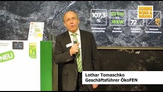 ISH 2015 Neuer Pelletskessel mit Brennwerttechnik von ÖkoFEN [upl. by Gillman]