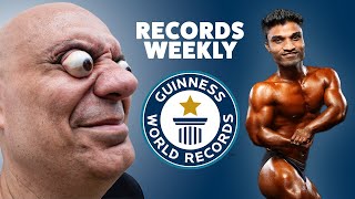 Eyeball Popping and Worlds Shortest Bodybuilder  Records Weekly  Guinness World Records [upl. by Noirda]