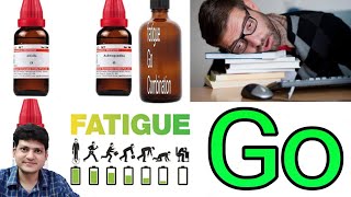 Homeopathic medicine for fatigue  Fatigue Go Combination  थकान उबासी और नींद आना । [upl. by Eveleen]