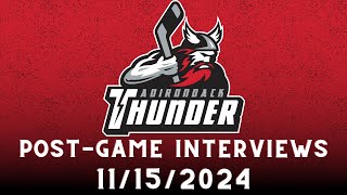 ECHL PostGame Interviews Adirondack Thunder vs Reading Royals 11152024 [upl. by Erehc873]