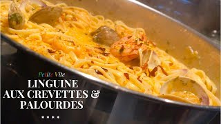 Recette de Linguine aux Crevettes amp Palourdes  Petite Vite [upl. by Svensen]