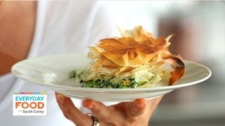 Skillet Spinach Pie  Everyday Food with Sarah Carey [upl. by Okkin]