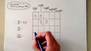 Decimaltal 6 Dividera med 10 100 och 1000 [upl. by Nohsal]