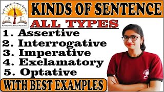 KINDS OF SENTENCE  All types Assertive Interrogative Imperative Exclamatory Optative [upl. by Winifred894]