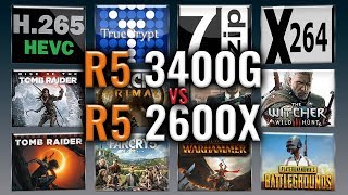 Ryzen 5 3400G vs Ryzen 5 2600X Benchmarks  Test Review  Comparison  Gaming  13 Tests [upl. by Weathers]