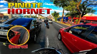 FUGA ALUCINANTE DE HORNET  O DESTRUIDOR DE RETROVISORES ESSE VAI PARA O XRACING [upl. by Piane]