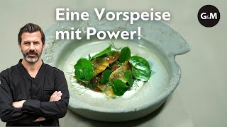 Sardinen mit Kräutervinaigrette von Andreas Caminada  GaultMillau Schweiz [upl. by Nnaira265]